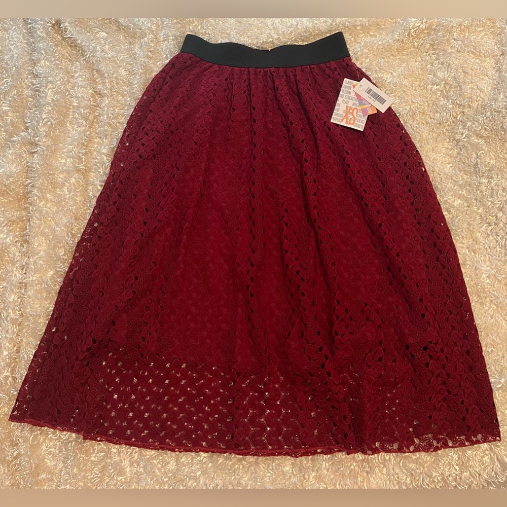 Red Lace Skirt- LuLaRoe size XS new with tags